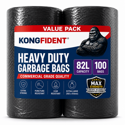 82 Liters Extra Heavy Duty Garbage Bags - 100 Bags Value Pack