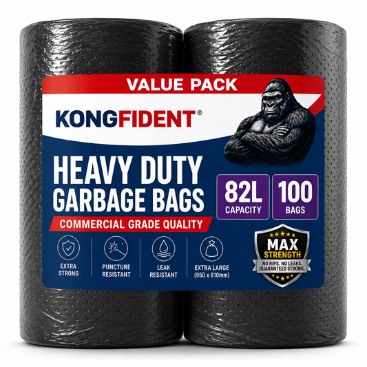 82 Liters Extra Heavy Duty Garbage Bags - 100 Bags Value Pack