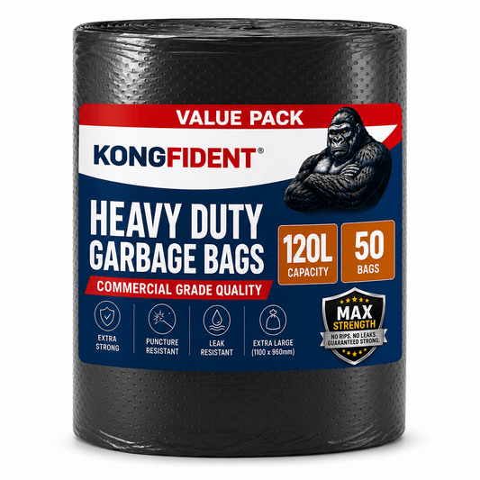 120 Litre Extra Heavy Duty Garbage Bags - 50 Bags Value Pack